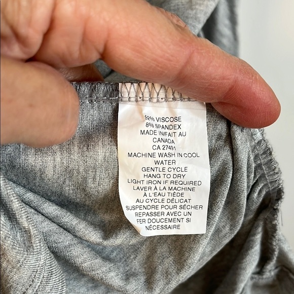 BRIAN BAILEY NWOT Grey Cotton Dress Cut Out Long Sleeve Jersey Fitted, Size XL - Picture 6 of 11